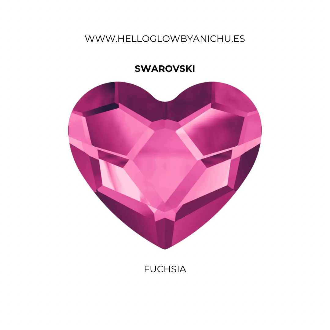 Swarovski Heart - Fuchsia