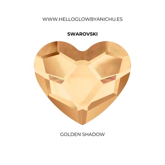 Swarovski Heart - Golden Shadow