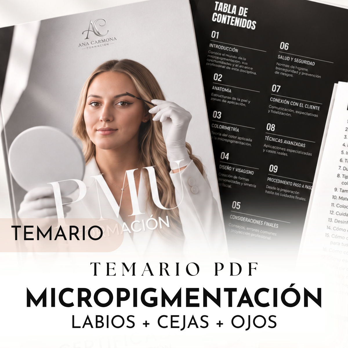 Temario Completo Formación Microblading + Micropigmentación Cejas, labios y ojos