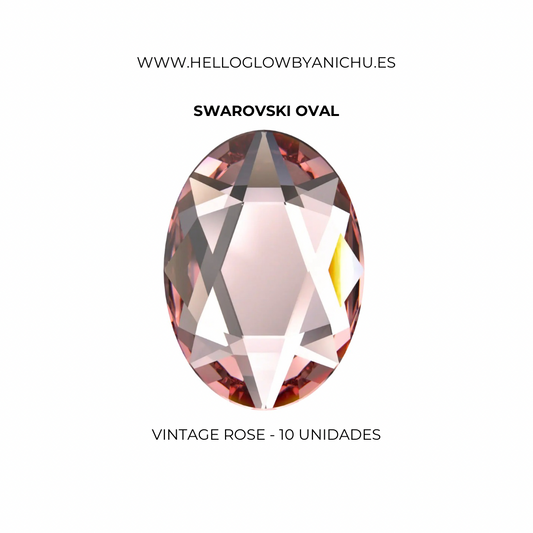 Swarovski Oval - Vintage Rose