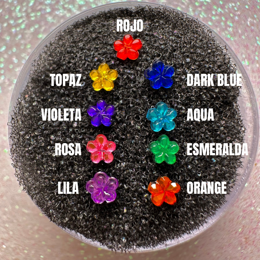 Pack 5 Micro Gemas de Resina Acrílica - Flor