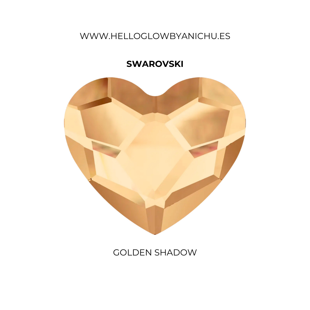 Swarovski Heart - Golden Shadow