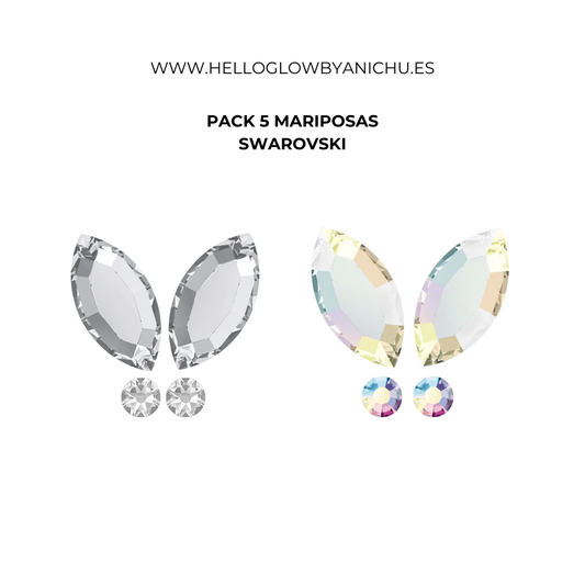 Pack 5 mariposas - Swarovski®