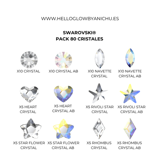Pack 80 cristales mix Swarovski