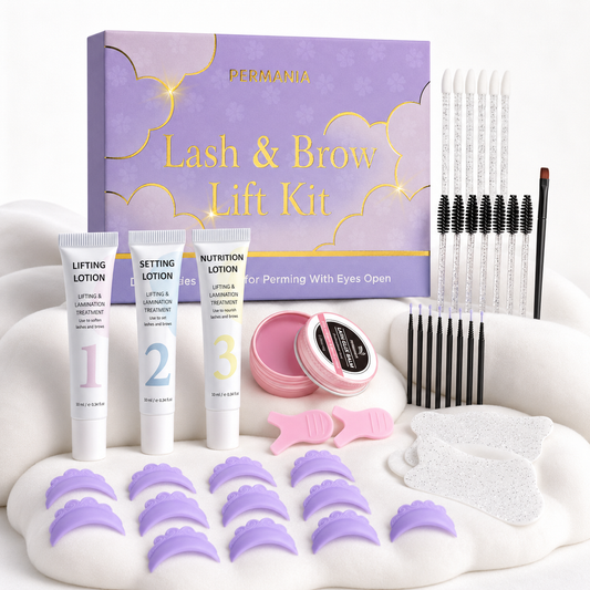 Kit 2 en 1 Laminado de cejas + Lifting de pestañas PERMANIA